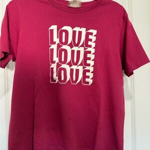 Pink Graphic T-Shirt with Love Print